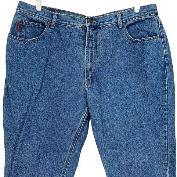 Bugle Boy 705 Mens Denim Jeans Size 42x32 Tapered Leg Mid Rise Blue Cotton Denim - Picture 3 of 11